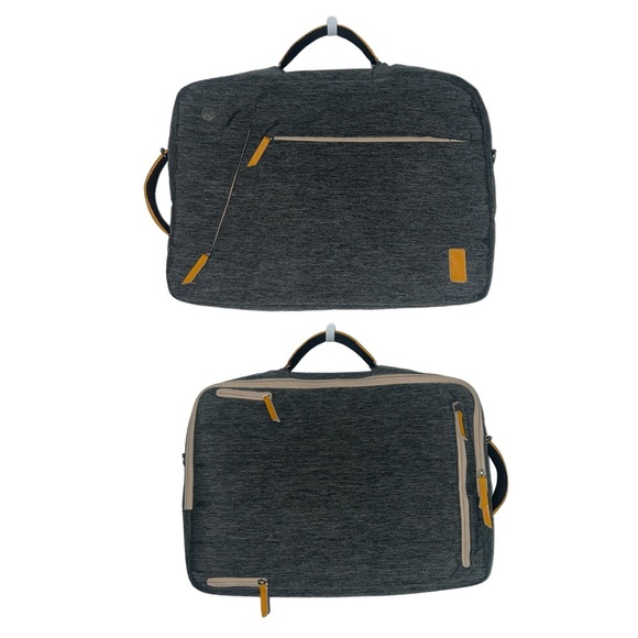 Convertible Backpack Briefcase Messenger Fits 17” Laptop Water Resistant Gray - Picture 10 of 10